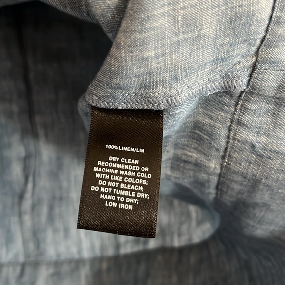 Lafayette 148 New York Gwendolyn Chambray Embroidered-Trim Blouse - Picture 8 of 9